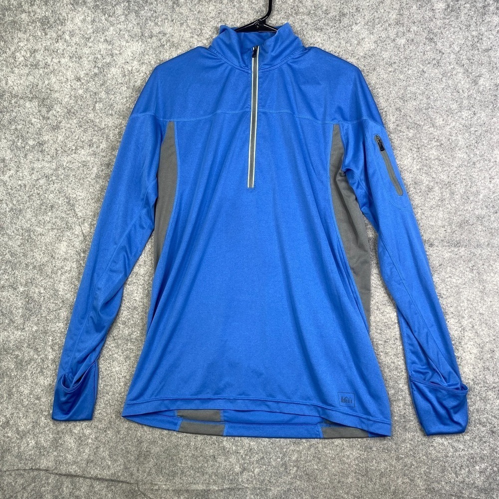 REI Co-Op Shirt Mens Medium 1/4 Zip Pullover Baselayer Outdoor Hiking Logo